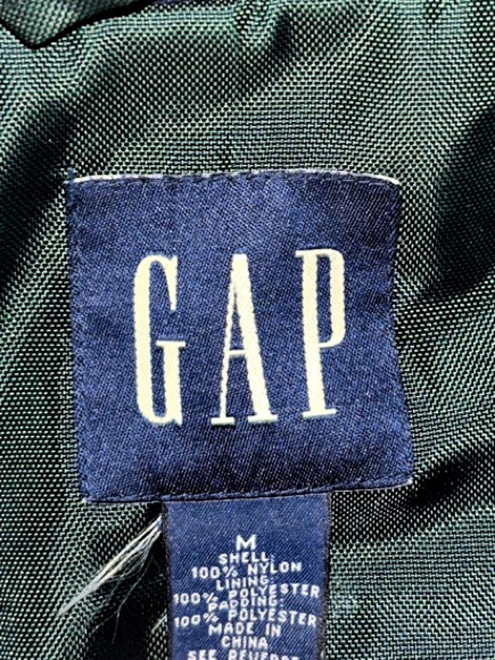 Gap VTG Fleece-Lined Windbreaker w/ Reflective Stripe - Green & Navy - Medium - Picture 10 of 10